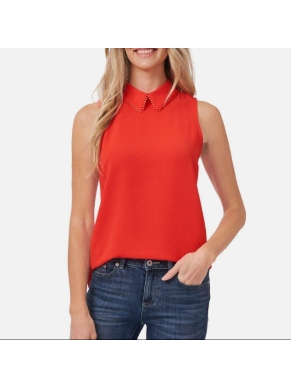 CeCe Women's Embroidered Collard Blouse - New With Tags